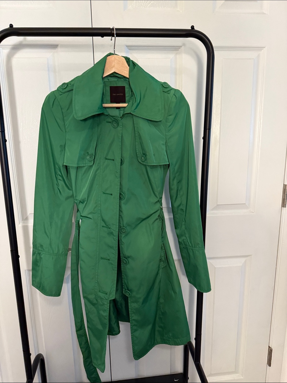 The Limited Green Trench Coat with Belt